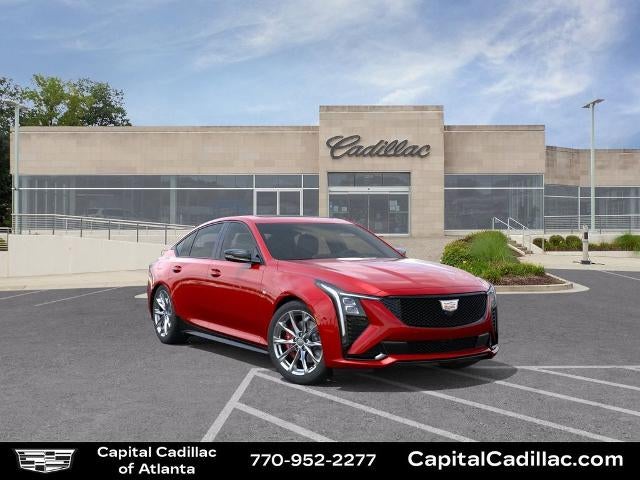 2026 Cadillac CT5 Sport in Radiant Red Tintcoat — front three-quarter view