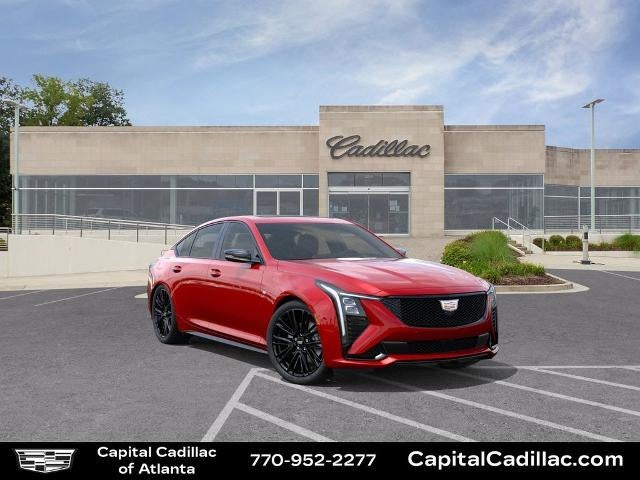 2026 Cadillac CT5 Sport in Radiant Red Tintcoat — front three-quarter view