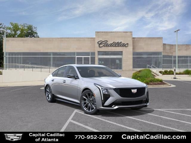2026 Cadillac CT5 Sport in Argent Silver Metallic — front three-quarter view