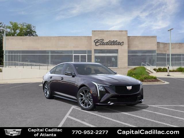 2026 Cadillac CT5 Sport in Midnight Sky Metallic — front three-quarter view