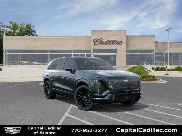 2026 Cadillac VISTIQ Platinum in Emerald Lake Metallic — front three-quarter view