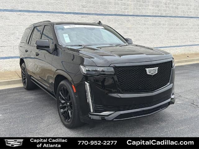 2024 Cadillac Escalade Sport in Black Raven — front three-quarter view