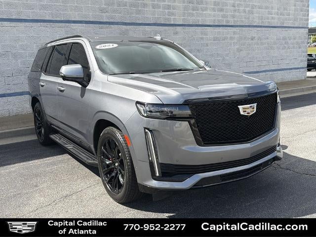 2021 Cadillac Escalade Sport in Satin Steel Metallic — front three-quarter view