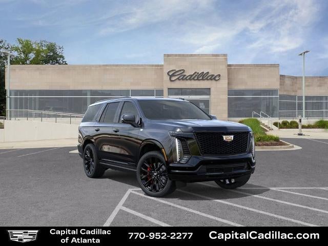 2026 Cadillac Escalade Platinum Sport in Black Raven — front three-quarter view
