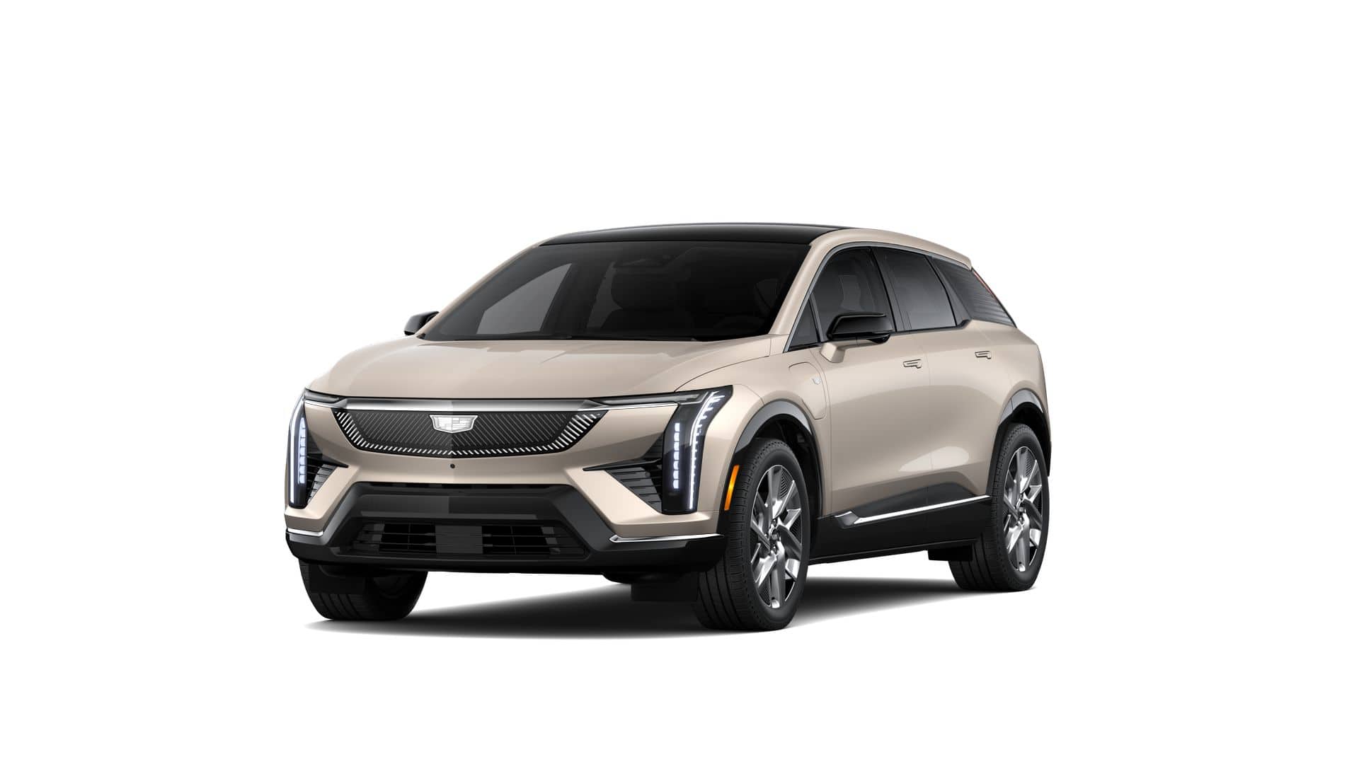 2027 Cadillac OPTIQ Luxury in Sandstone — front three-quarter view