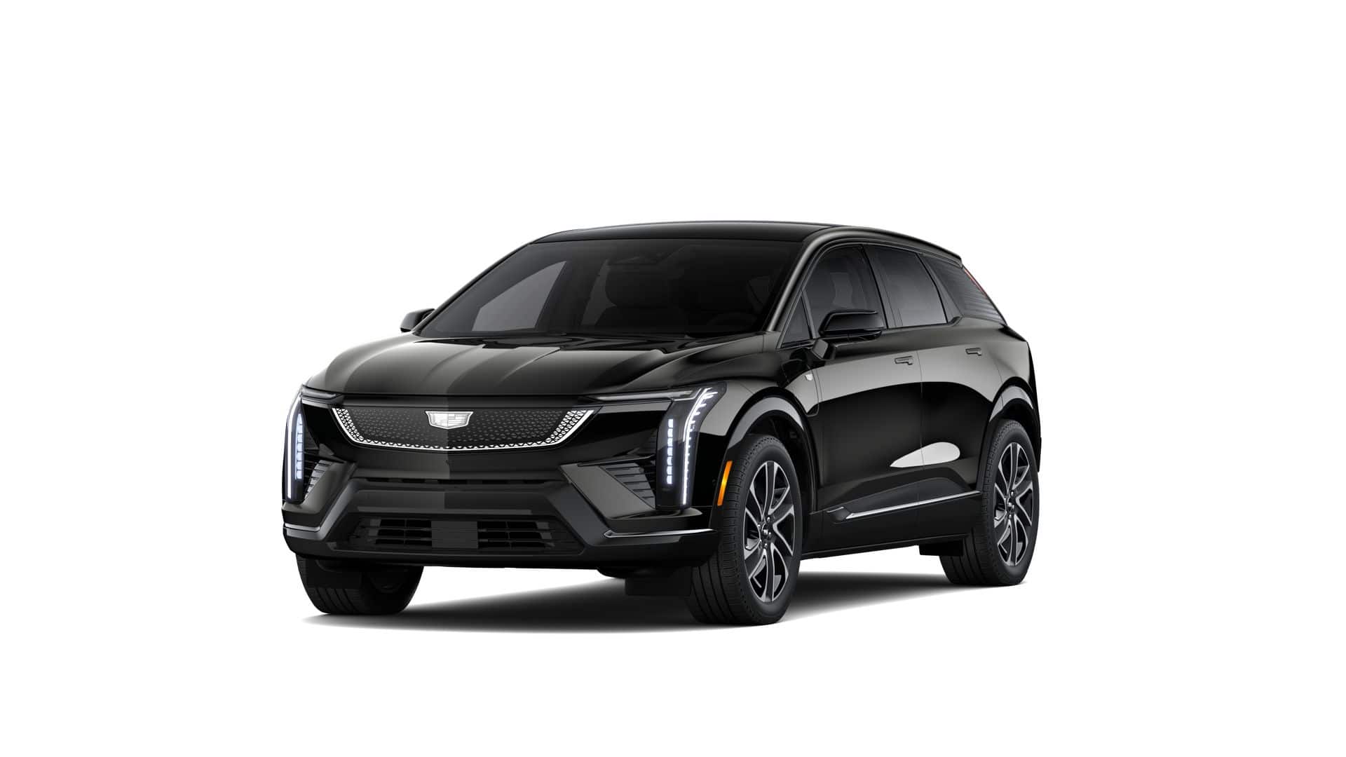 2027 Cadillac OPTIQ Sport in Black Raven — front three-quarter view