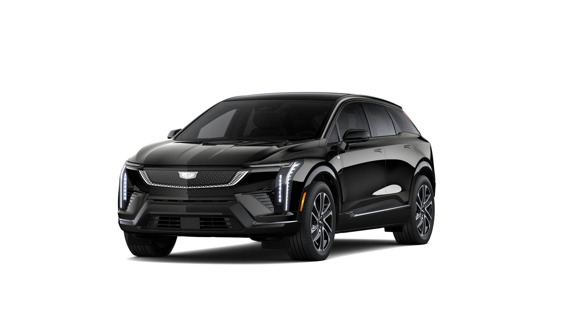 2027 Cadillac OPTIQ Sport in Black Raven — front three-quarter view