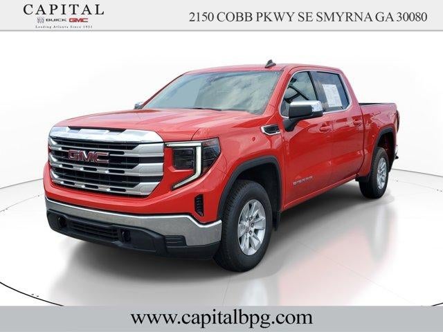 2024 GMC Sierra 1500 SLE in Cardinal Red — front three-quarter view